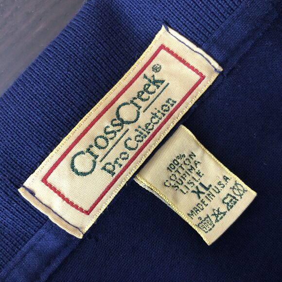 Vtg Cross Creek Pro Woodmont Country Club Navy Polo Golf XL Supima Made in USA - Picture 3 of 9